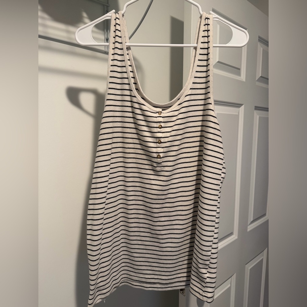 Striped Henley tank top. Size XXL.